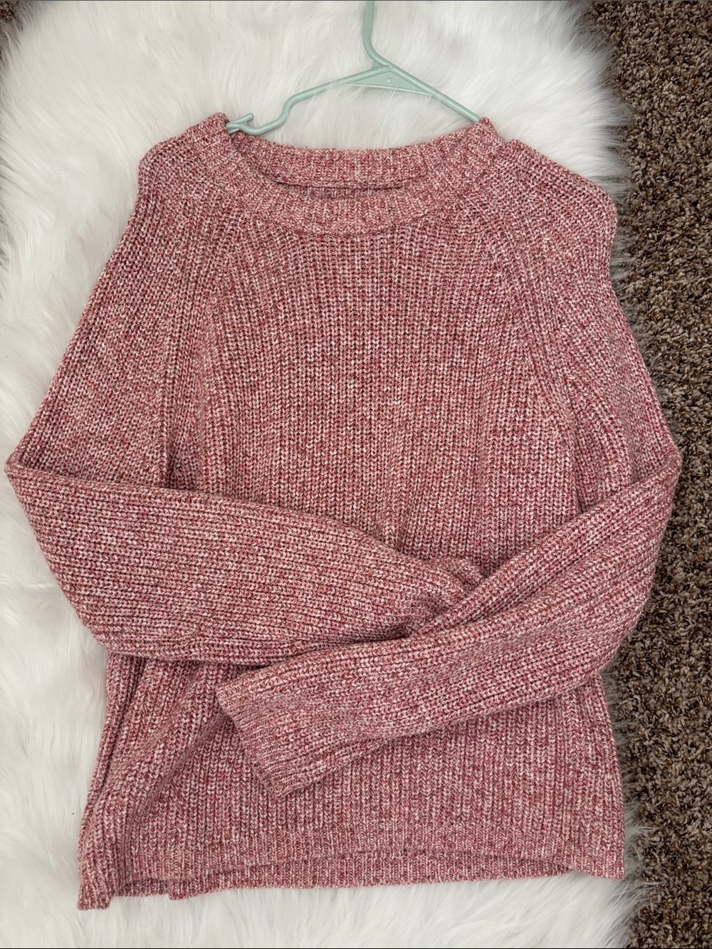 Quince Marled Dusty Rose Crewneck Sweater
